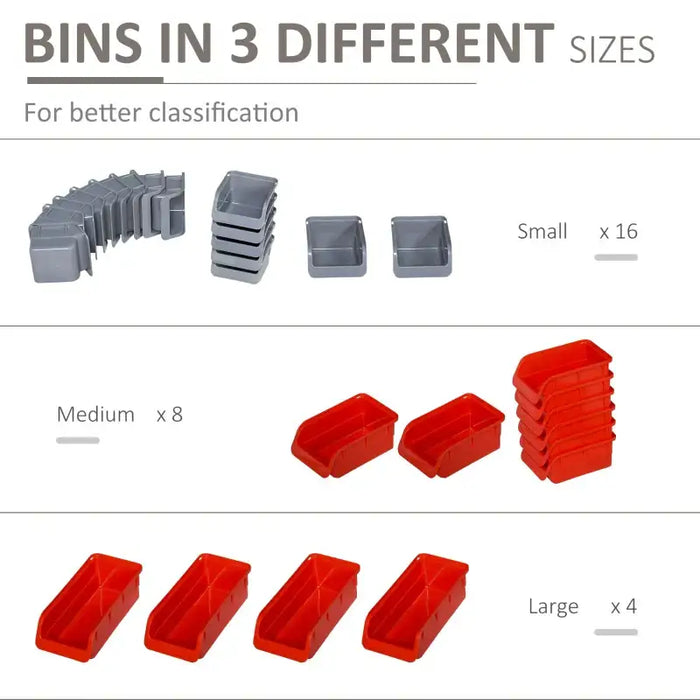 Wall Storage Organiser – On-Wall Tool Pegboard | 28 Cubbies, Hooks and Bins DURHAND - Little and Giant Explorers DURHAND