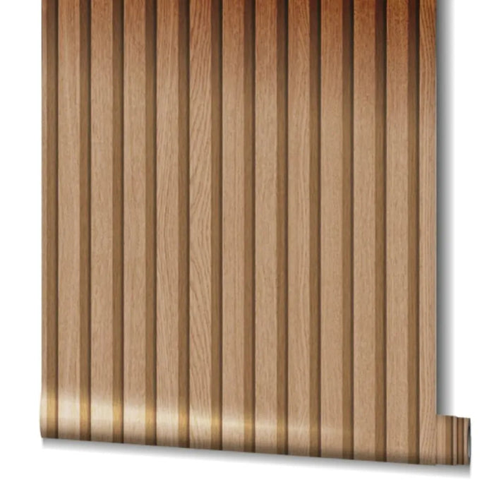 Wallpaper 'Botanica Wooden Slats' in Brown - Little and Giant Explorers Noordwand