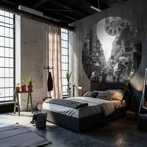 Wallpaper 'Circle Hong Kong the Old Days' Ø190 cm - Little and Giant Explorers WallArt