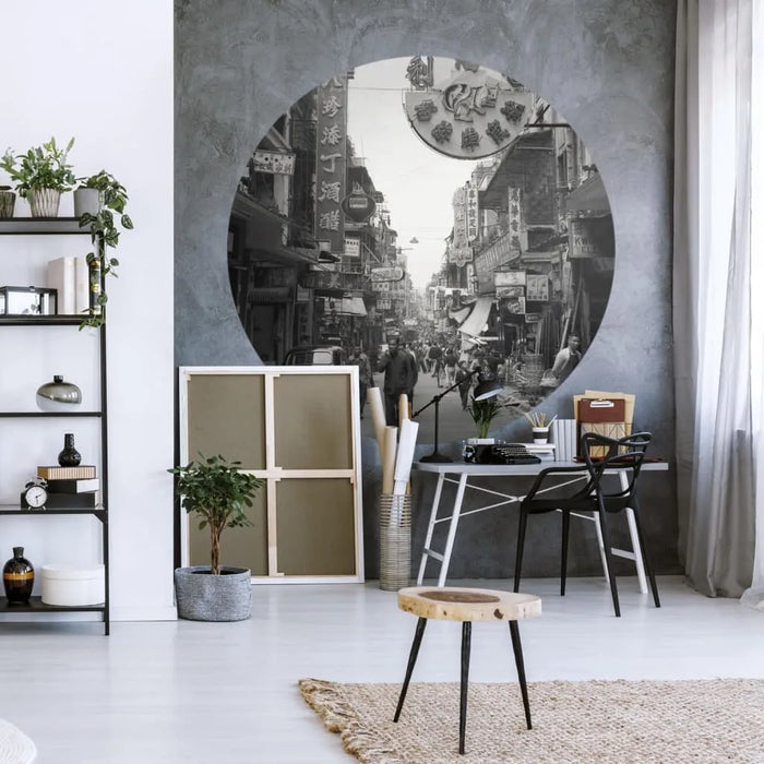 Wallpaper 'Circle Hong Kong the Old Days' Ø190 cm - Little and Giant Explorers WallArt