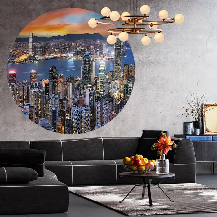 Wallpaper 'Circle Skyline by Night' Ø190 cm - Little and Giant Explorers WallArt