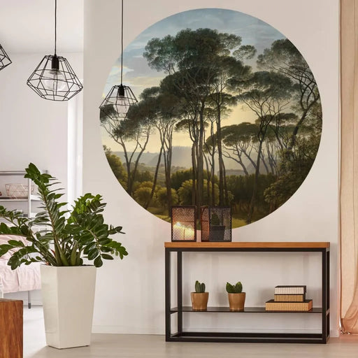 Wallpaper Circle 'Umbrella Pines in Italy' Ø142.5cm - Little and Giant Explorers WallArt