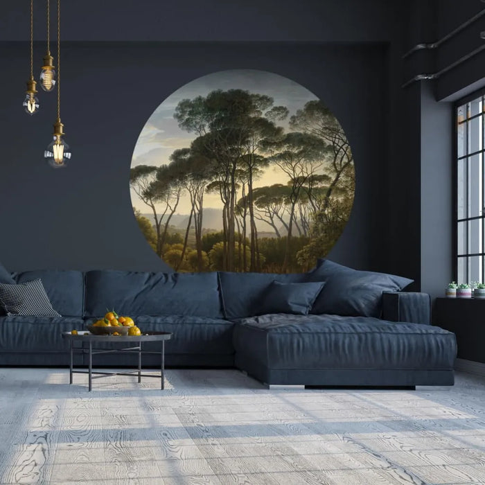 Wallpaper Circle 'Umbrella Pines in Italy' Ø142.5cm - Little and Giant Explorers WallArt