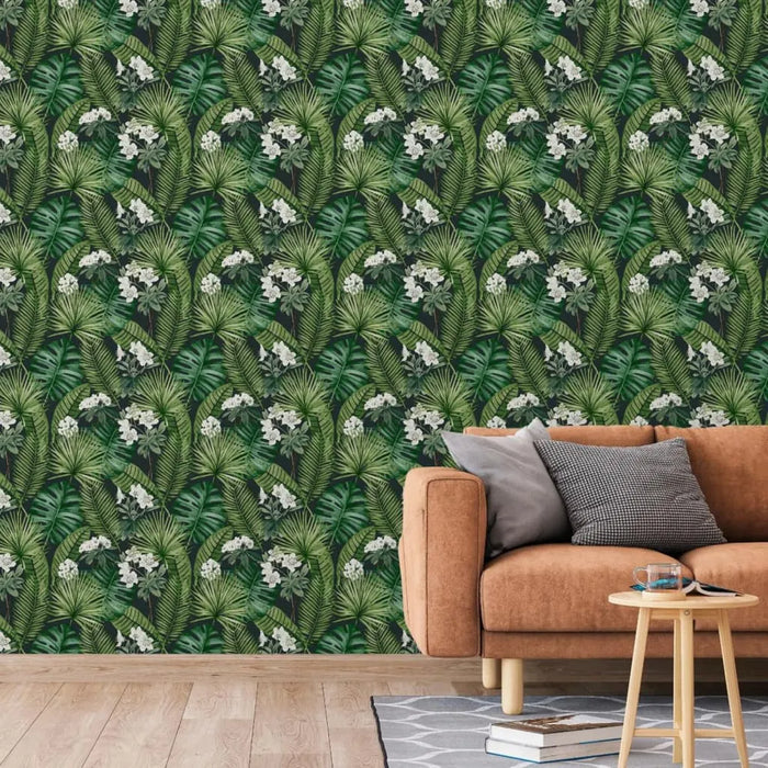 Wallpaper 'Eden' in Black and Dark Green - Little and Giant Explorers DUTCH WALLCOVERINGS