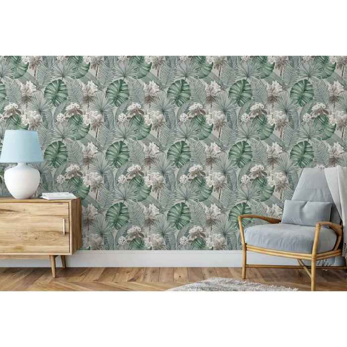 Wallpaper 'Eden' in Grey and Light Green - Little and Giant Explorers DUTCH WALLCOVERINGS