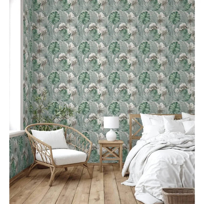 Wallpaper 'Eden' in Grey and Light Green - Little and Giant Explorers DUTCH WALLCOVERINGS