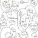 Wallpaper 'Friends & Coffee Line Art Faces' in White and Metallic - Little and Giant Explorers Noordwand