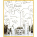 Wallpaper 'Friends & Coffee Line Art Faces' in White and Metallic - Little and Giant Explorers Noordwand