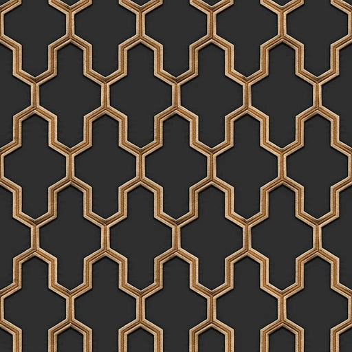 Wallpaper 'Geometric' in Black and Gold - Little and Giant Explorers DUTCH WALLCOVERINGS