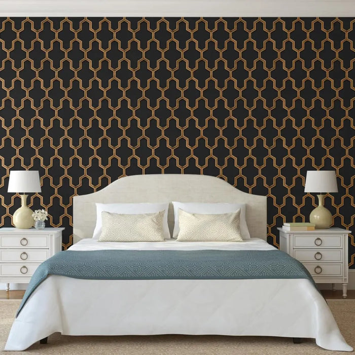 Wallpaper 'Geometric' in Black and Gold - Little and Giant Explorers DUTCH WALLCOVERINGS