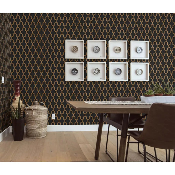 Wallpaper 'Geometric' in Black and Gold - Little and Giant Explorers DUTCH WALLCOVERINGS