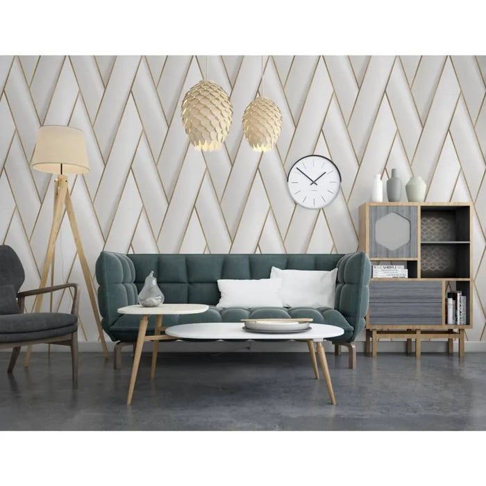 Wallpaper 'Geometric' in White and Gold - Little and Giant Explorers DUTCH WALLCOVERINGS