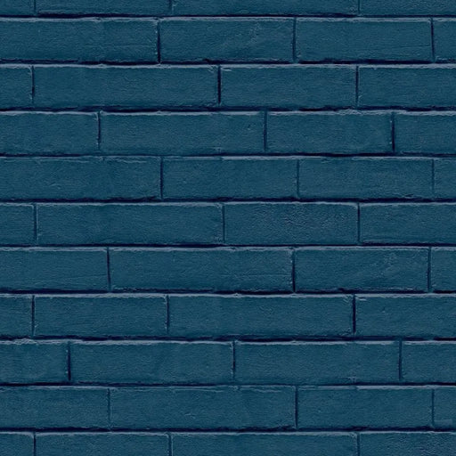 Wallpaper 'Good Vibes Brick Wall' in Blue - Little and Giant Explorers Noordwand