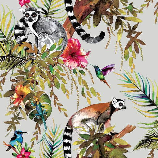 Wallpaper 'Lemur' Silver - Little and Giant Explorers DUTCH WALLCOVERINGS