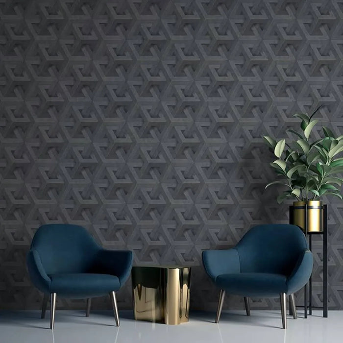 Wallpaper 'Onyx' in Anthracite and Gold - Little and Giant Explorers DUTCH WALLCOVERINGS