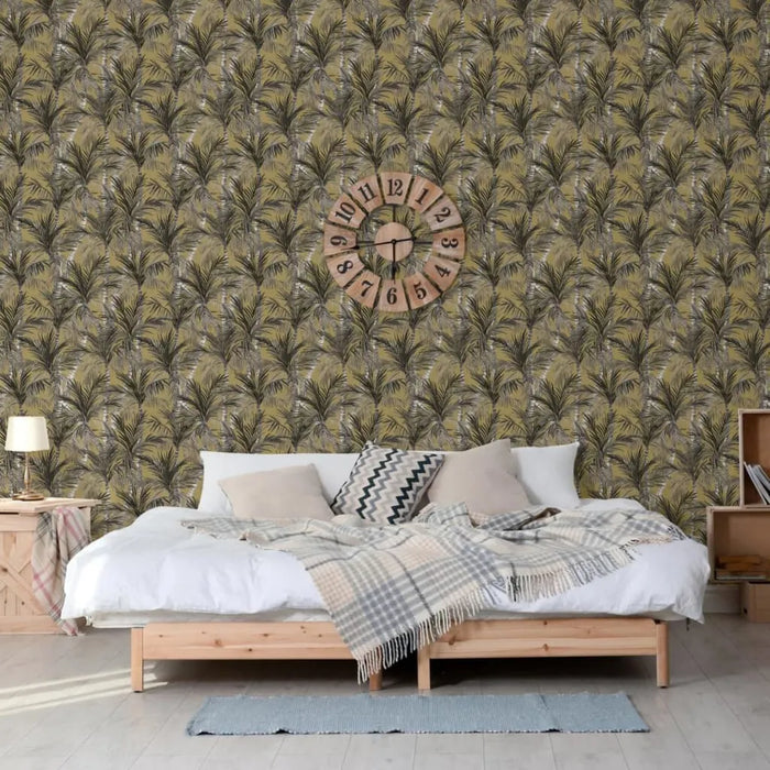 Wallpaper 'Palm Trees' in Gold and Black - Little and Giant Explorers DUTCH WALLCOVERINGS