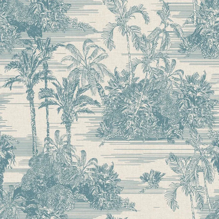 Wallpaper 'Tropical' in Beige and Light Blue - Little and Giant Explorers DUTCH WALLCOVERINGS