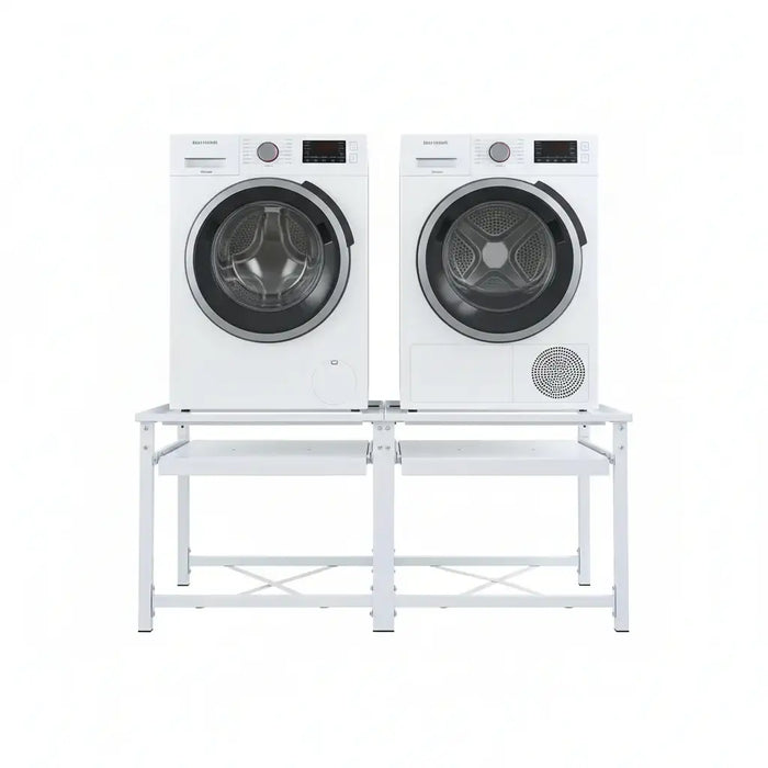 White washing machine and dryer set on a white background