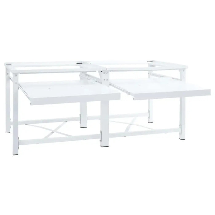 White metal coffee table set on a white background
