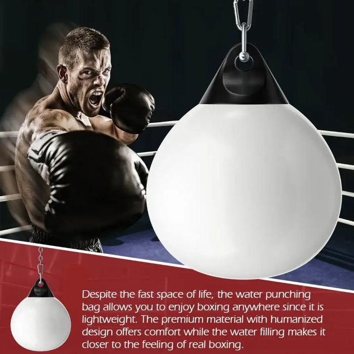 Water-Filled Punching Bag – White | Aqua Heavy Bag with Adjustable Hanging Chain COSTWAY - Little and Giant Explorers Costway