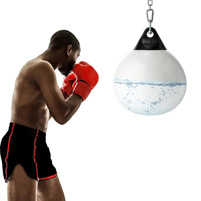 Water-Filled Punching Bag – White | Aqua Heavy Bag with Adjustable Hanging Chain COSTWAY - Little and Giant Explorers Costway