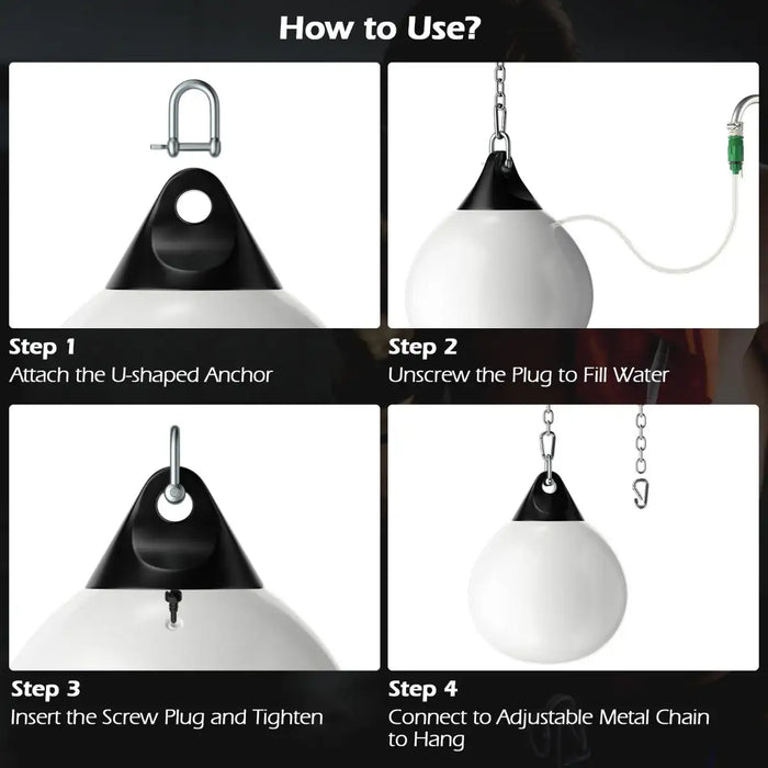 Water-Filled Punching Bag – White | Aqua Heavy Bag with Adjustable Hanging Chain COSTWAY - Little and Giant Explorers Costway