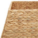 Close-up of natural woven wicker basket with braided texture and light brown tones