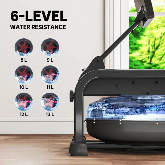 Water Rowing Machine – 13L Tank | 6-Level Water Resistance - LCD Monitor SPORTNOW - Little and Giant Explorers SPORTNOW