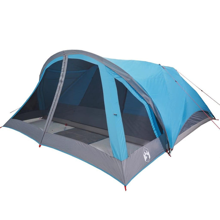 Waterproof Cabin Family Tent in Blue (6 persons) - Little and Giant Explorers vidaXL