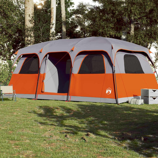 Waterproof Cabin Family Tent in Orange and Grey (9 persons) - Little and Giant Explorers vidaXL