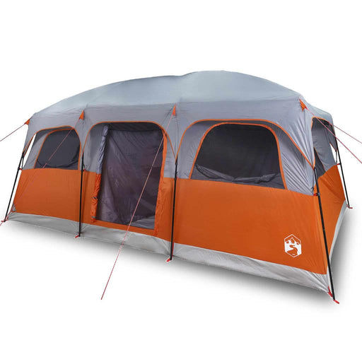 Waterproof Cabin Family Tent in Orange and Grey (9 persons) - Little and Giant Explorers vidaXL