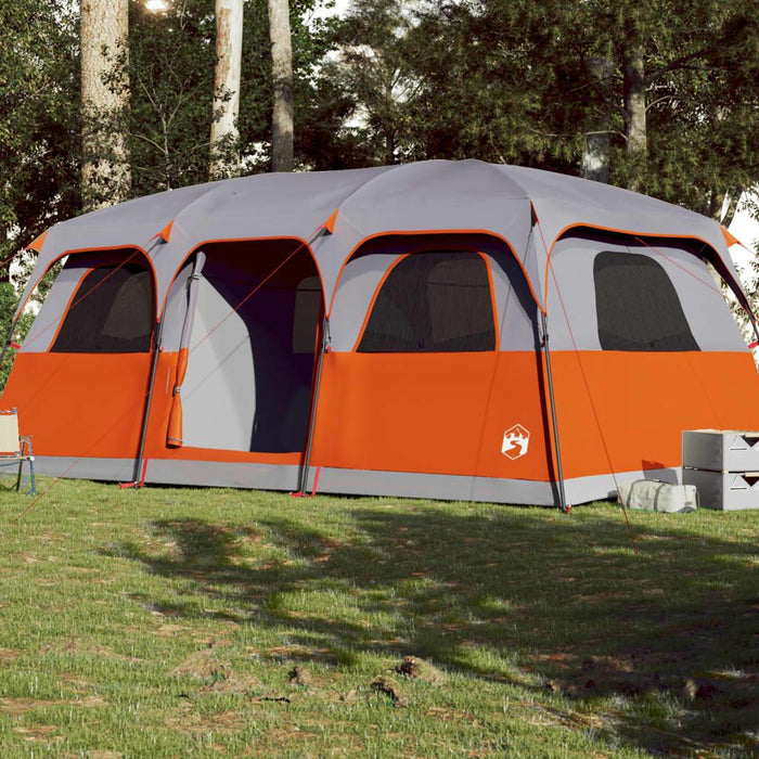 Waterproof Cabin Family Tent in Orange and Grey (9 persons) - Little and Giant Explorers vidaXL