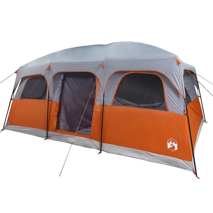 Waterproof Cabin Family Tent in Orange and Grey (9 persons) - Little and Giant Explorers vidaXL