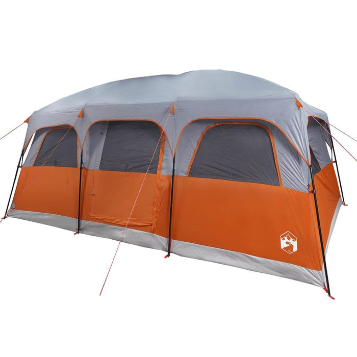 Waterproof Cabin Family Tent in Orange and Grey (9 persons) - Little and Giant Explorers vidaXL