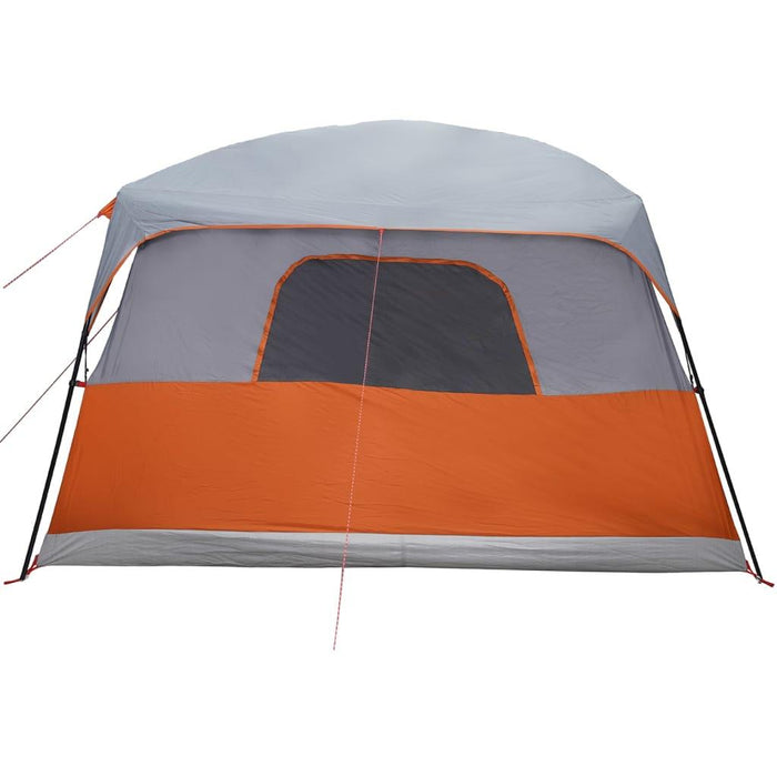 Waterproof Cabin Family Tent in Orange and Grey (9 persons) - Little and Giant Explorers vidaXL