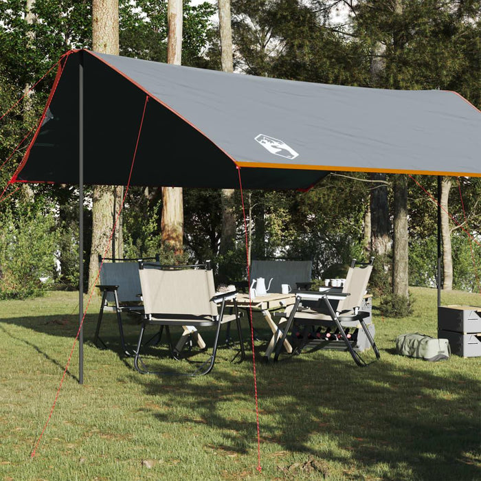 Waterproof Camping Tarp in Grey and Orange - Little and Giant Explorers vidaXL