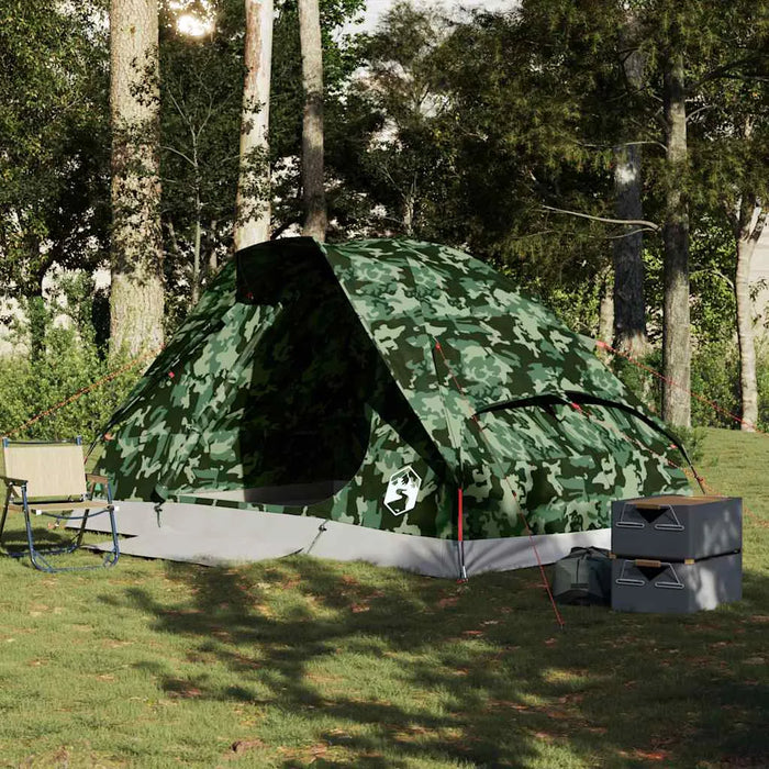 Waterproof Camping Tent Dome in Camouflage (4 persons) - Little and Giant Explorers vidaXL