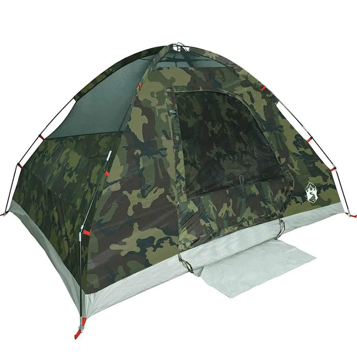 Waterproof Camping Tent Dome in Camouflage (4 persons) - Little and Giant Explorers vidaXL