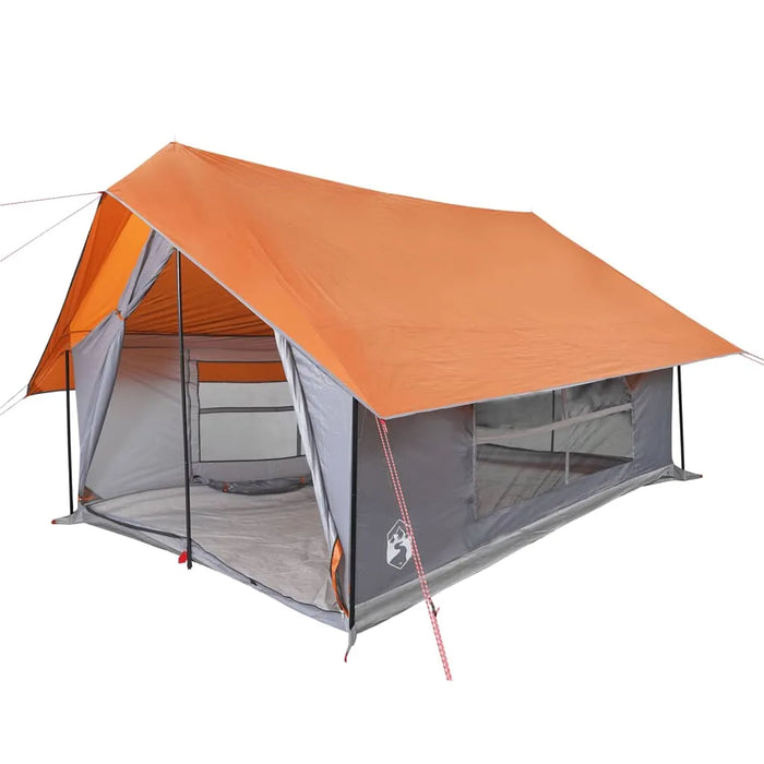 Waterproof Camping Tent in Grey and Orange (5 persons) - Little and Giant Explorers vidaXL