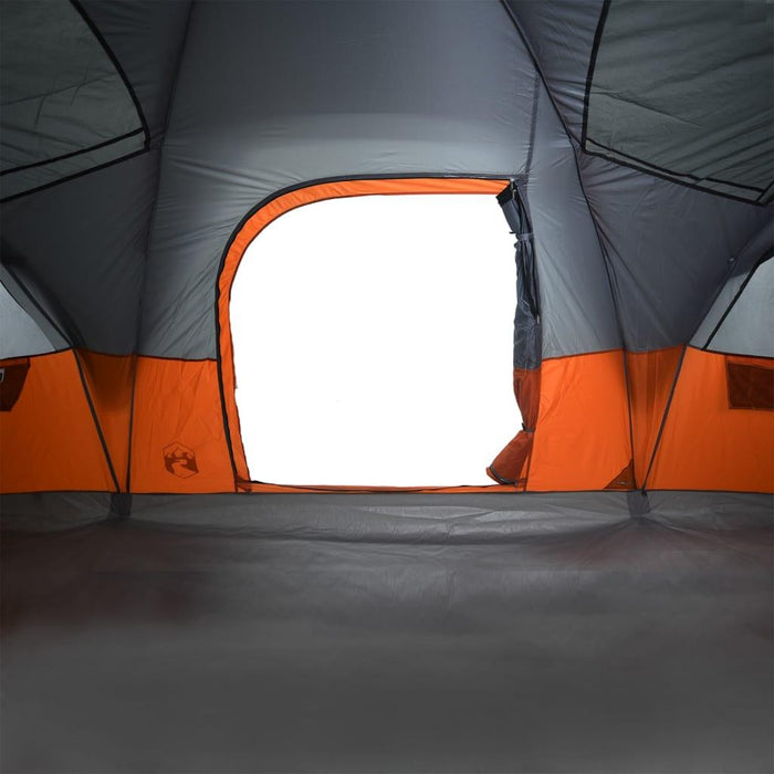 Waterproof Dome Family Tent in Grey and Orange (11 persons) - Little and Giant Explorers vidaXL