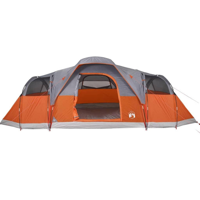 Waterproof Dome Family Tent in Grey and Orange (11 persons) - Little and Giant Explorers vidaXL