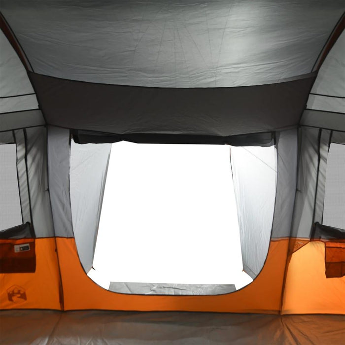 Waterproof Family Tunnel Tent in Orange and Grey (16 persons) - Little and Giant Explorers vidaXL