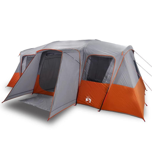 Waterproof Family Tunnel Tent in Orange and Grey (16 persons) - Little and Giant Explorers vidaXL