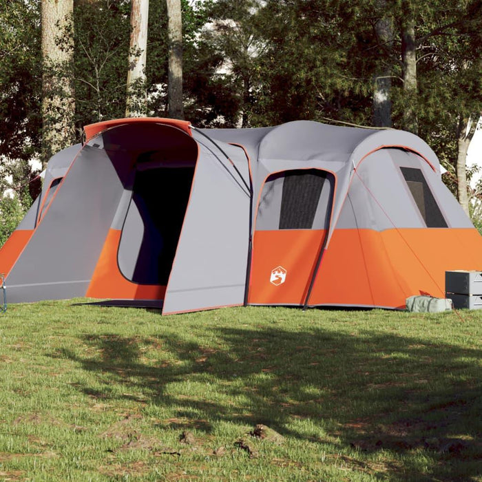 Waterproof Family Tunnel Tent in Orange and Grey (16 persons) - Little and Giant Explorers vidaXL