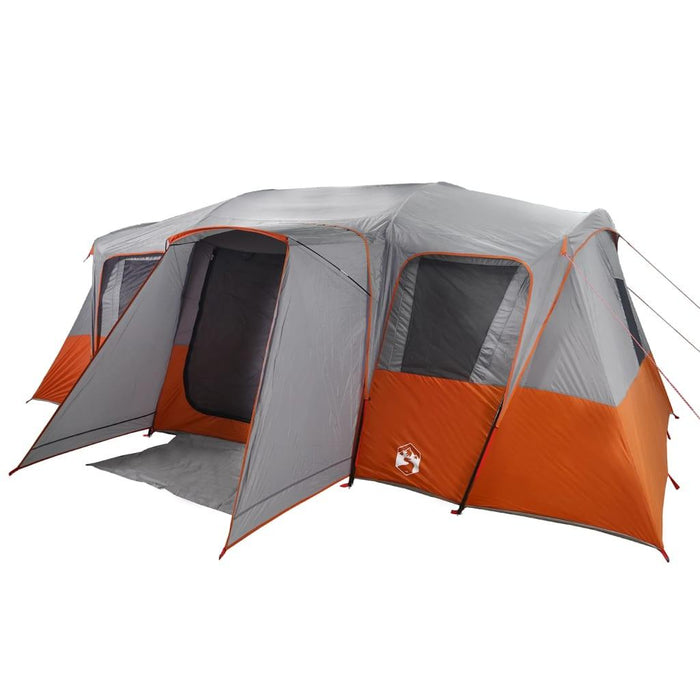 Waterproof Family Tunnel Tent in Orange and Grey (16 persons) - Little and Giant Explorers vidaXL