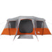 Waterproof Family Tunnel Tent in Orange and Grey (16 persons) - Little and Giant Explorers vidaXL