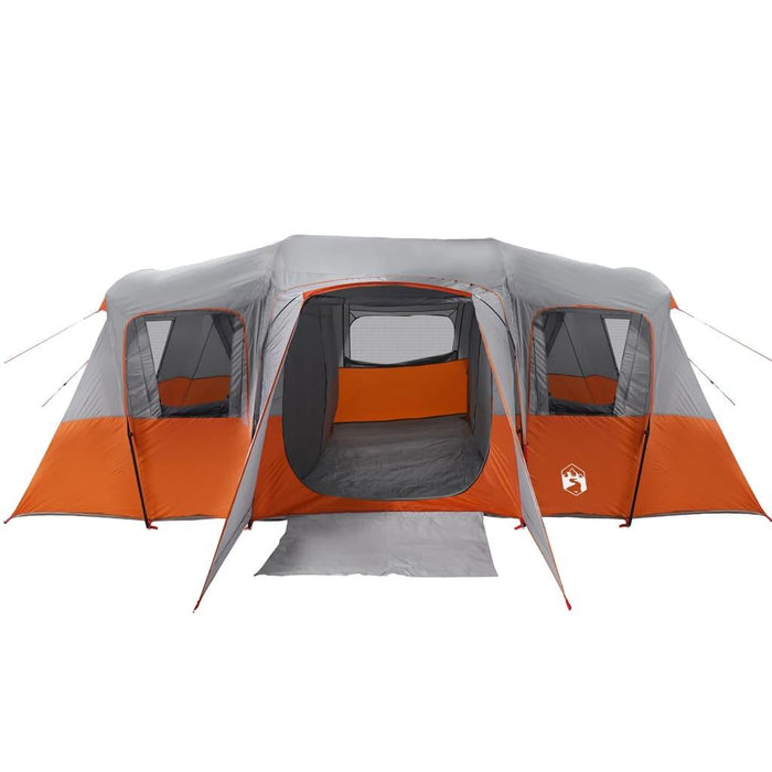 Waterproof Family Tunnel Tent in Orange and Grey (16 persons) - Little and Giant Explorers vidaXL