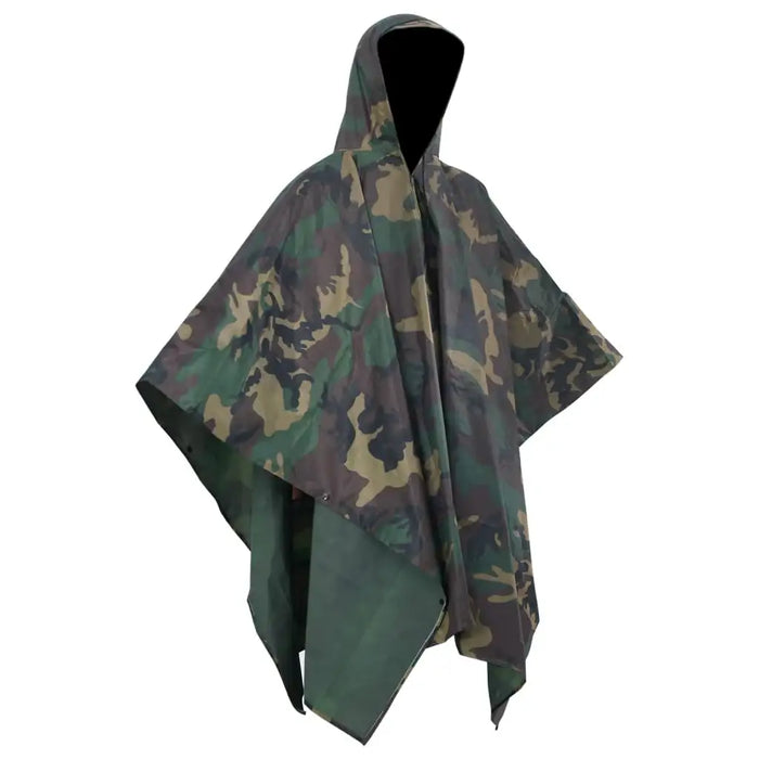 Waterproof Rain Poncho – Camouflage | Adult PVC-Coated Polyester Hooded Rain Cape VIDAXL - Little and Giant Explorers vidaXL