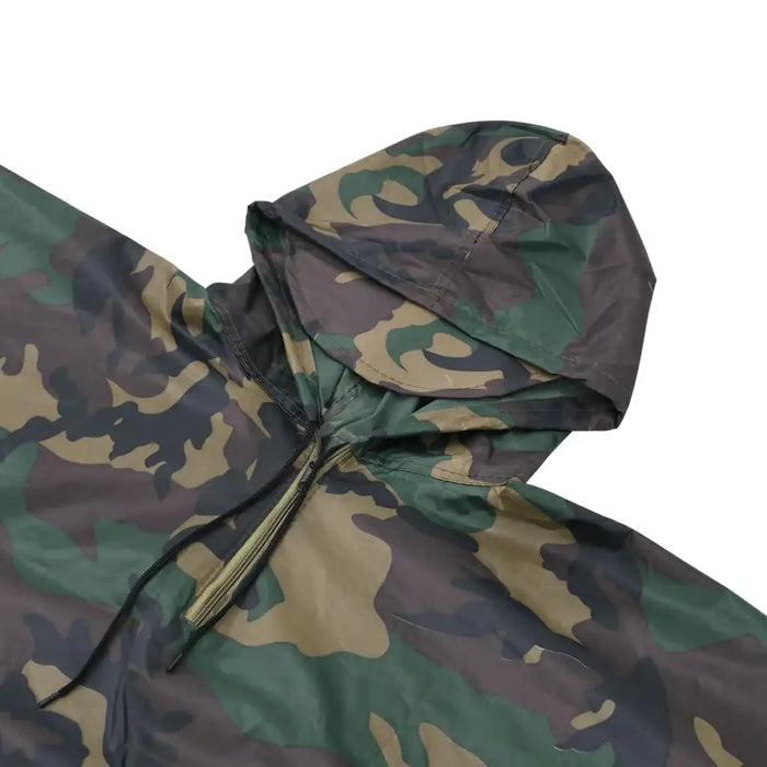 Waterproof Rain Poncho – Camouflage | Adult PVC-Coated Polyester Hooded Rain Cape VIDAXL - Little and Giant Explorers vidaXL