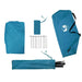 Blue waterproof storage tent set with poles, stakes, and carry bags for camping